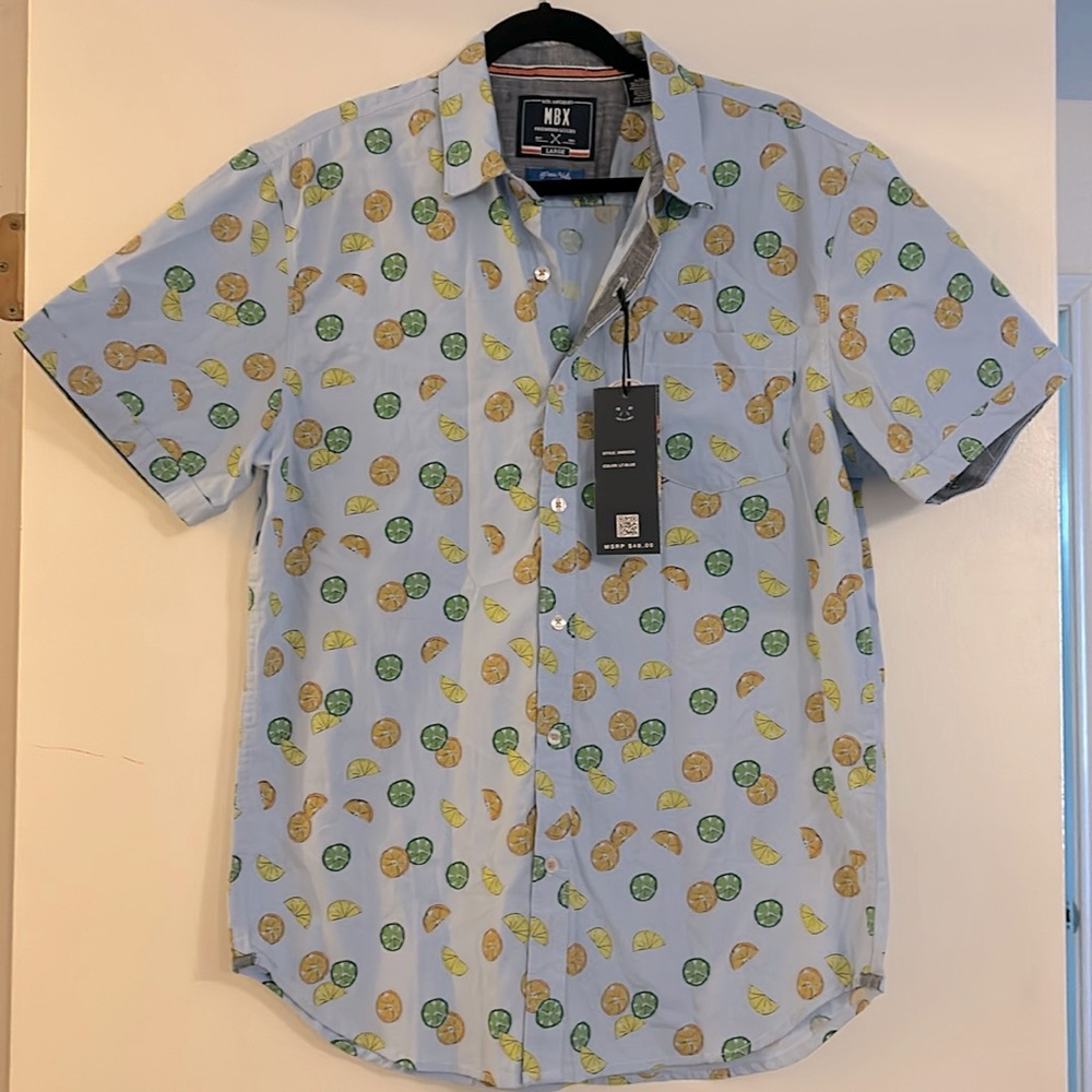 NWT- Men’s Shirt- Citrus Slices Button Up